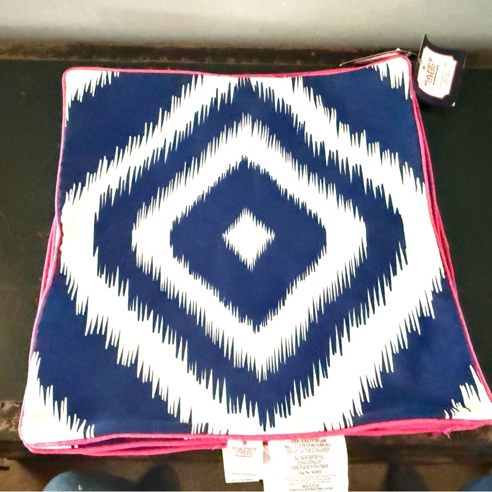 Jonathan Adler Happy Chic 3 Blue 3 Pink Chevron Pillow Covers Set 6 NWT So 18x18